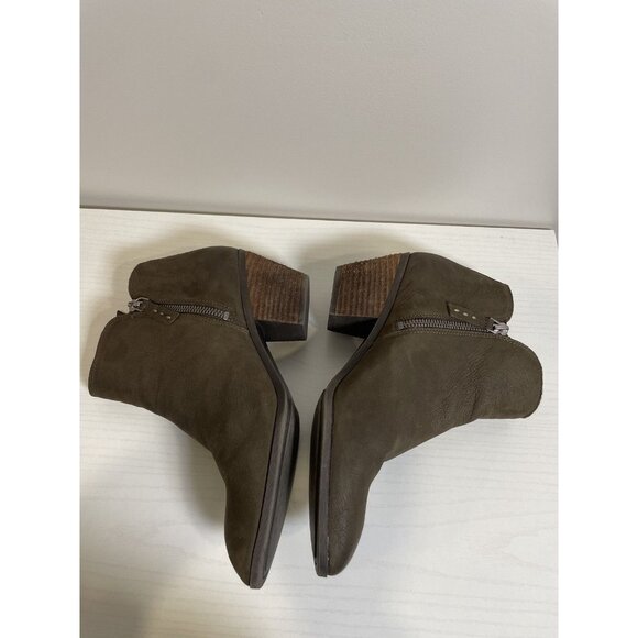 Frye 3470014 Women's 9.5 Brown Leather Zip Up Booties Ankle Boots Heeled - Picture 6 of 11